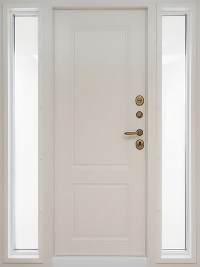 Входная термодверь со стеклами по бокам, металлобагетом и карнизом (порошковая покраска и МДФ) Входная термодверь со стеклами по бокам, металлобагетом и карнизом (порошковая покраска и МДФ)